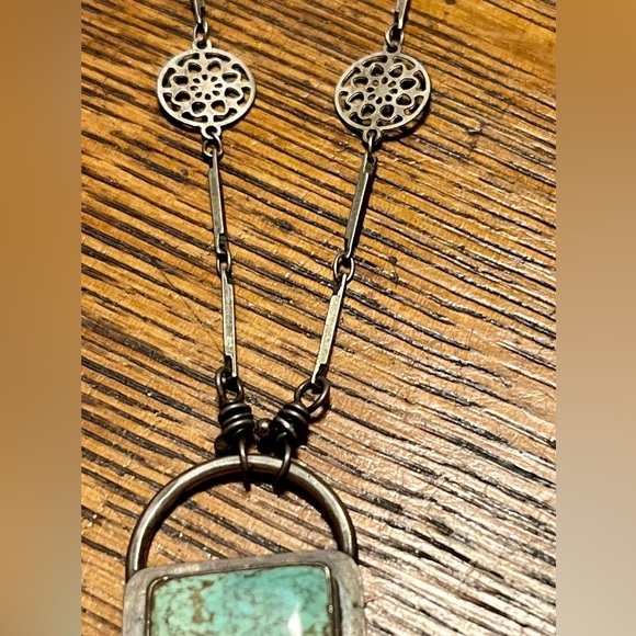 Artisan made Sterling Silver Statement necklace featuring Turquoise & Amazonite